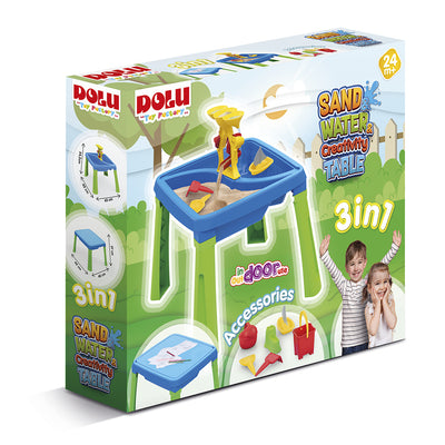 Dolu Dolu 3077 table d'eau de sable 3-en-1 avec table de dessin vert bleu