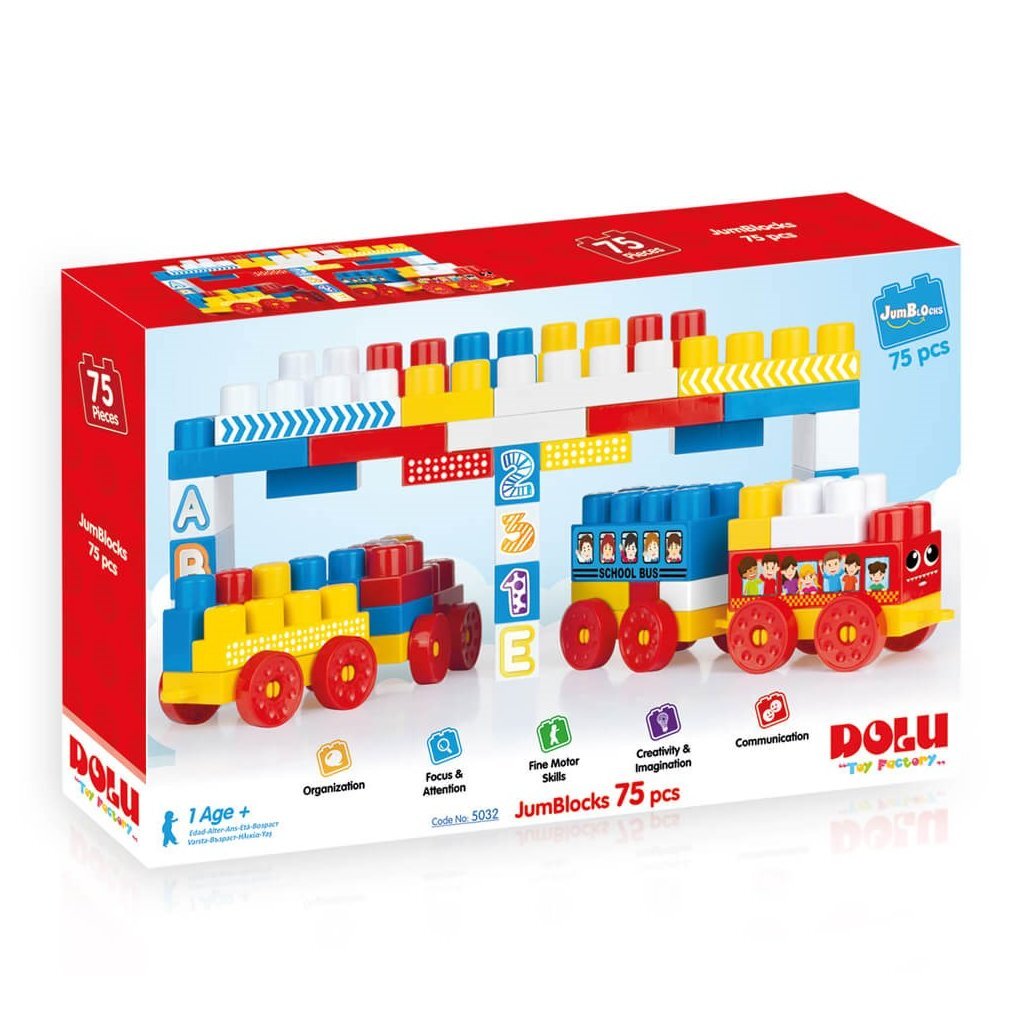 Train de blocs Dolu dolu avec 75 blocs