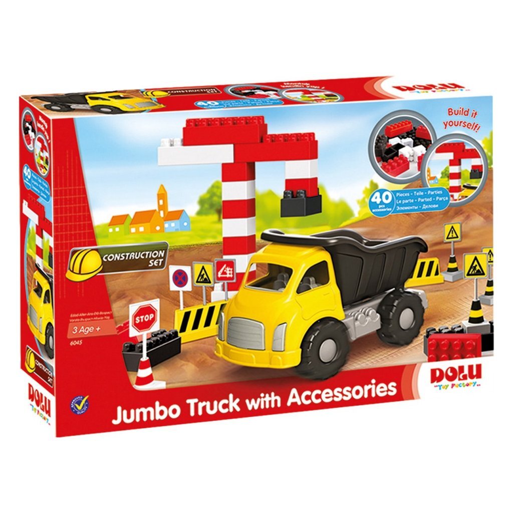 Dolu Dolu Bouwtruck avec accessoires 40 pièces