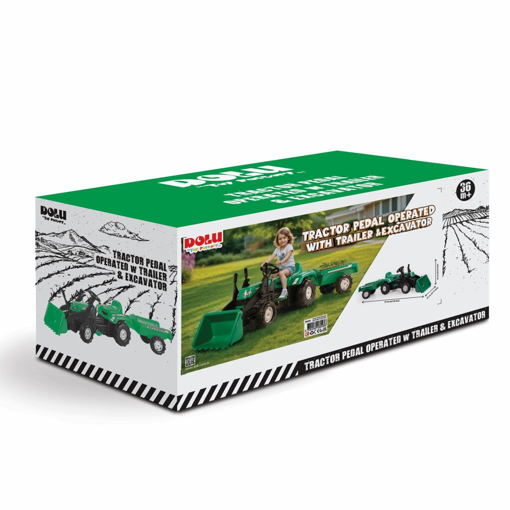 Excavatrice de tracteur à pédale Dolu Dolu + Green de remorque