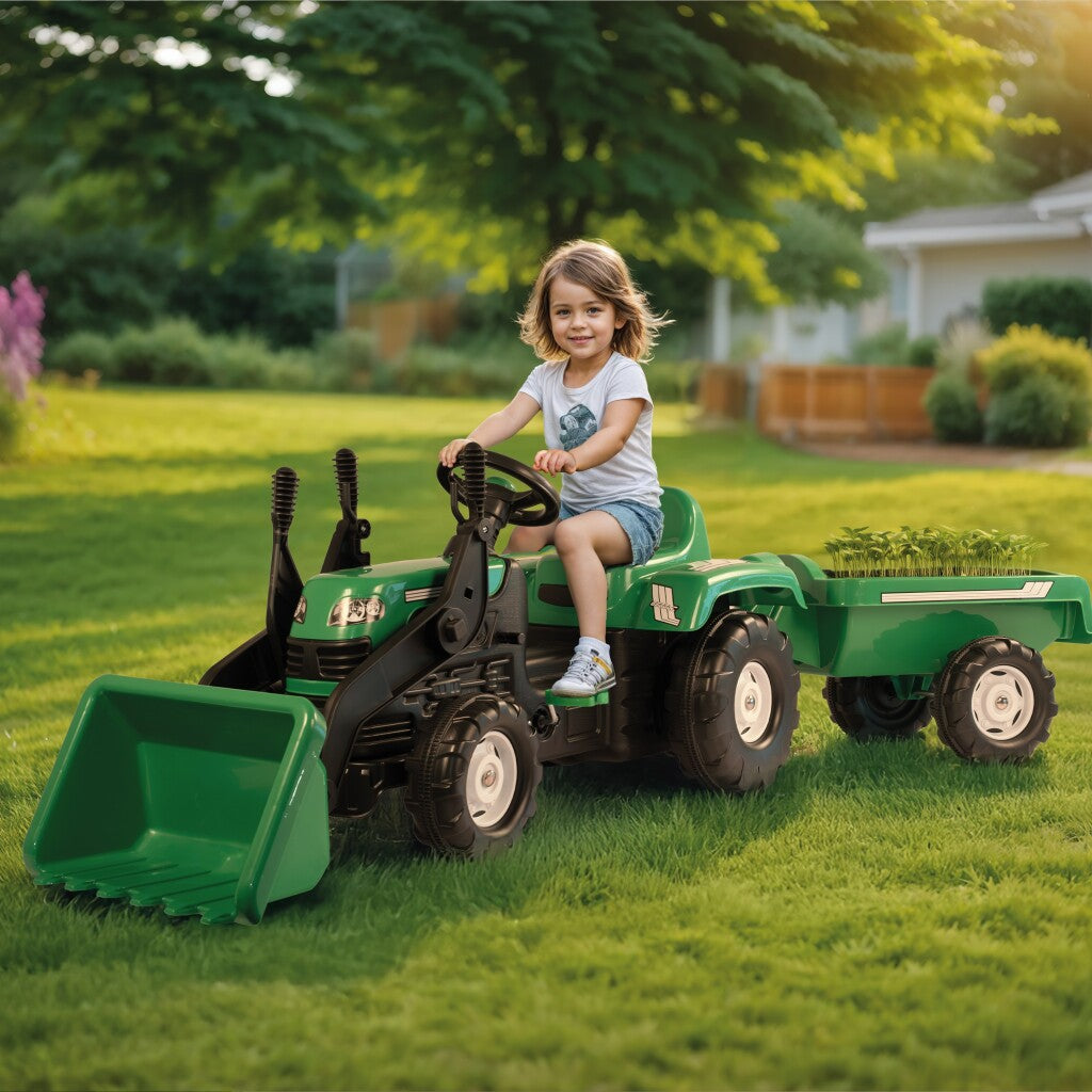 Excavatrice de tracteur à pédale Dolu Dolu + Green de remorque