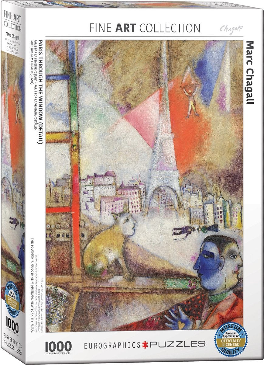 Eurographics - paris à travers la fenêtre [paris à travers la fenêtre] - marc chagall - 1000 pièces 48×68cm (l×h) - puzzle d'art