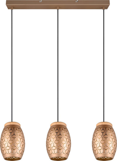 Rl vis ta lumière réalité bidar - lampe suspendue - café - excl. 3x e27 28w