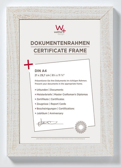 Walther home - cadre en bois - format photo 21x29,7 (din A4) cm - blanc polaire