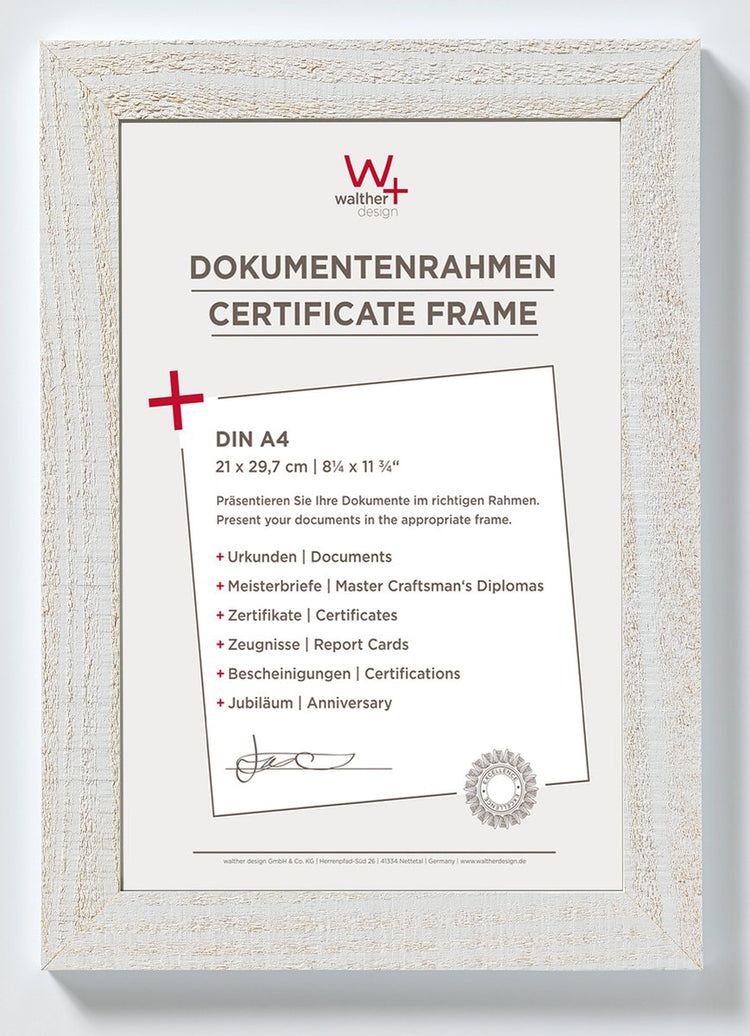 Walther home - cadre en bois - format photo 21x29,7 (din A4) cm - blanc polaire