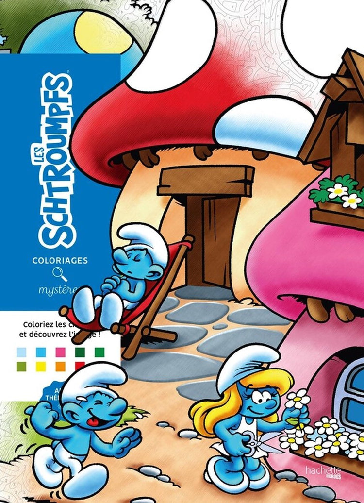 Hachette heros coloriages mystères les schtroumpfs (schtroumpfs) - - livre de coloriage couleur par numéro pour adultes