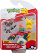 Jazwares ensemble de 3 figurines de combat pokémon pikachu #8, perrserker, hawlucha figurine articulée 5 cm