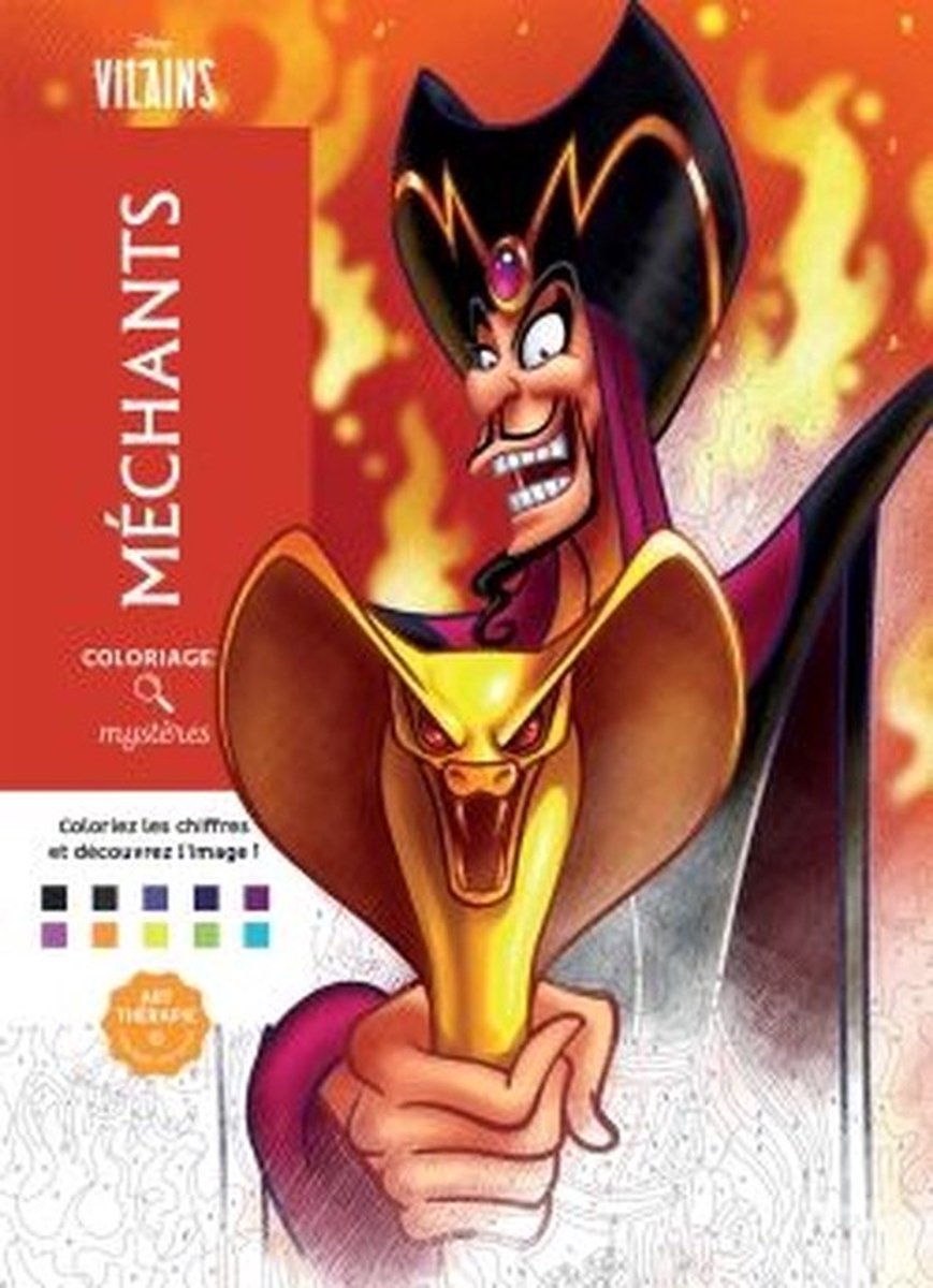 Hachette heros disney coloriages - méchants mystères - - livre de coloriage couleur par numéro pour adultes