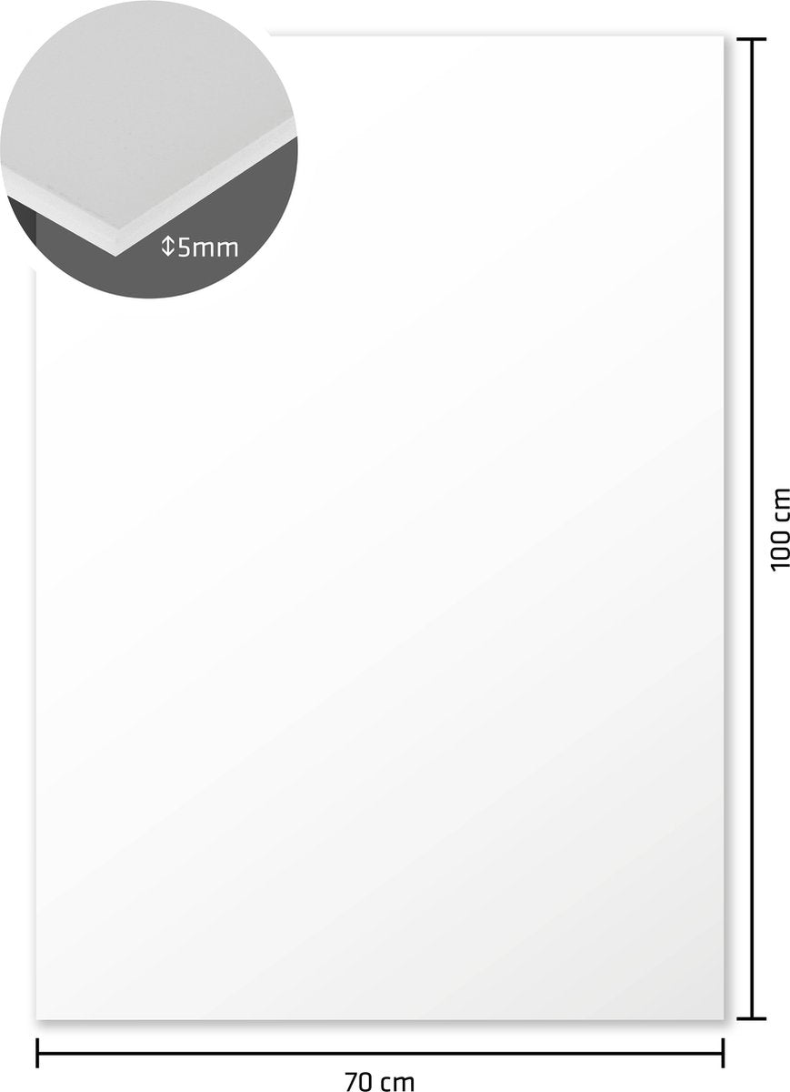 Panneau mousse Kangaro - 70 x 100 cm - 5 mm - blanc - boîte de 10 pièces - k-0075-006