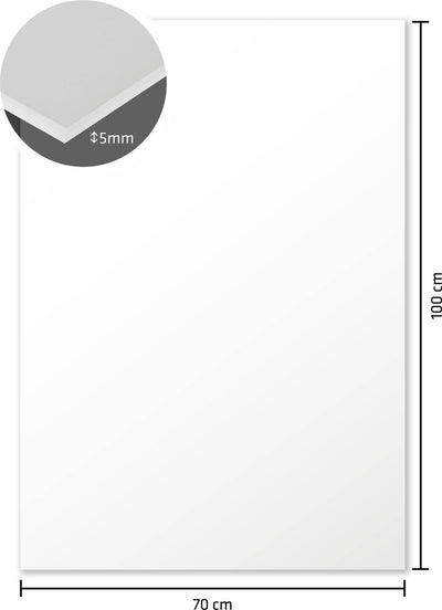 Panneau mousse Kangaro - 70 x 100 cm - 5 mm - blanc - boîte de 10 pièces - k-0075-006