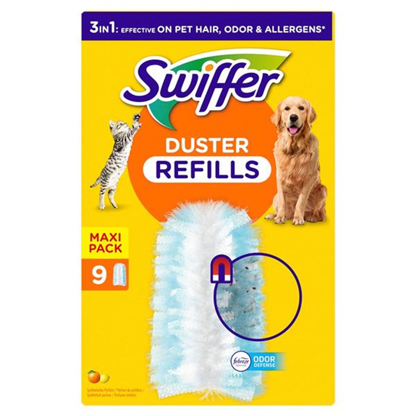 Recharge pour capuchon plumeau Swiffer, boîte de 9 pièces