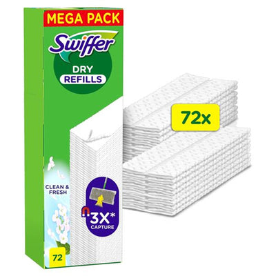 Lingettes sèches et fraîches pour sols Swiffer 72 pièces