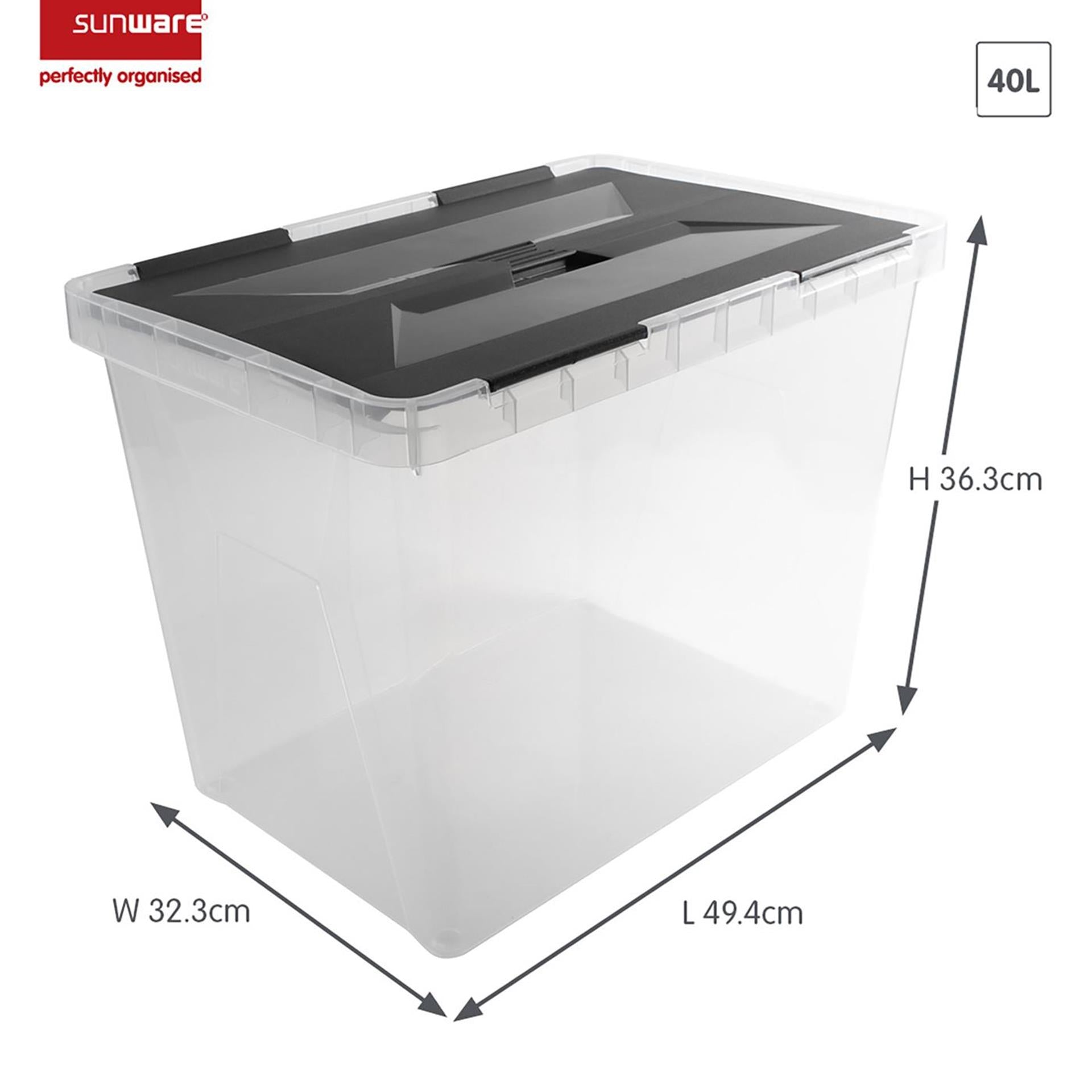 Boîte de rangement Sunware onyx 40l transparente