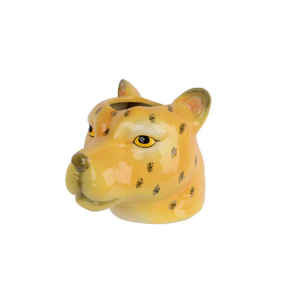 Decoris pot de fleur léopard porcelaine 10x13x10,8cm