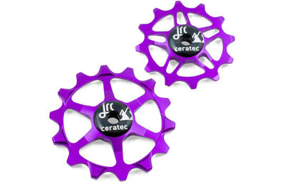 Jrc - jeu de roues de dérailleur céramique sram eagle xx1, x01, gx, nx, sx 12 14t violet