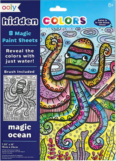 Ooly - couleurs cachées - feuilles de peinture magiques - océan magique - couleurs avec de l'eau