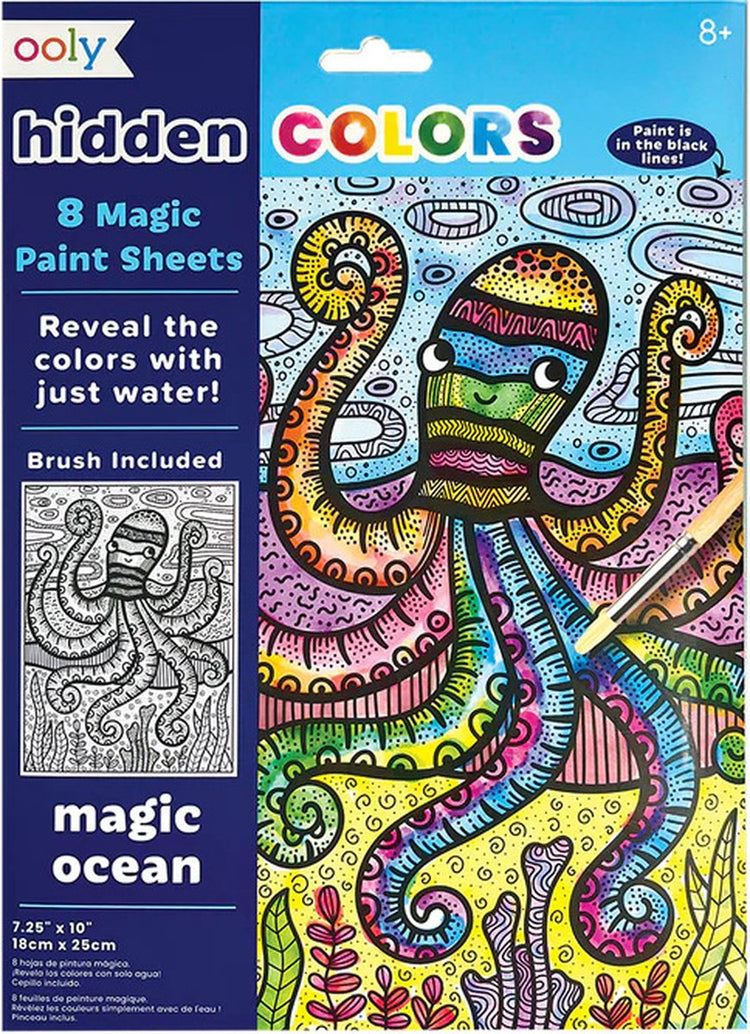 Ooly - couleurs cachées - feuilles de peinture magiques - océan magique - couleurs avec de l'eau