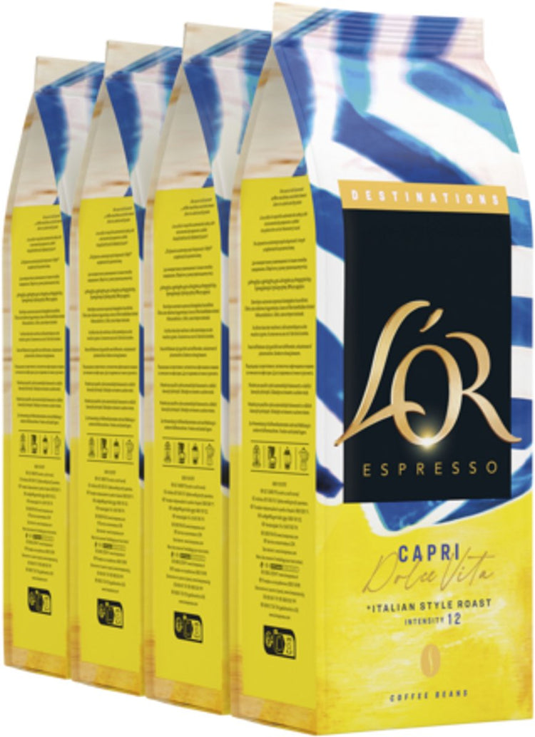 L'or espresso capri dolce vita en grains - intensité 12 12 - 4 x 450g de grains