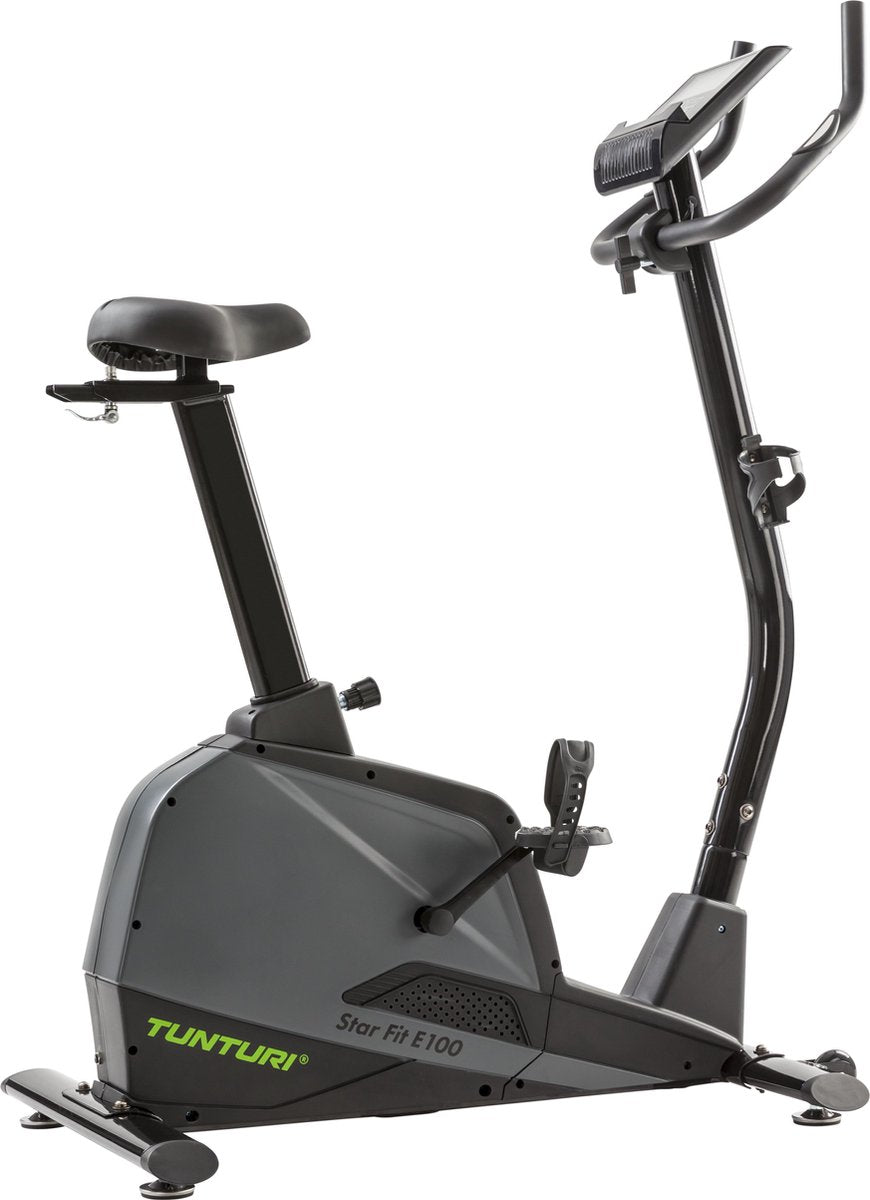 Vélo d'appartement Tunturi star fit e100 - vélo de fitness - 21 programmes - 24 niveaux de résistance - ergomètre - réglable - couleur : noir