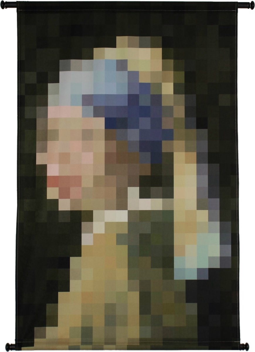 Collection Hd tenture murale dame perle bleu 110x3x83cm