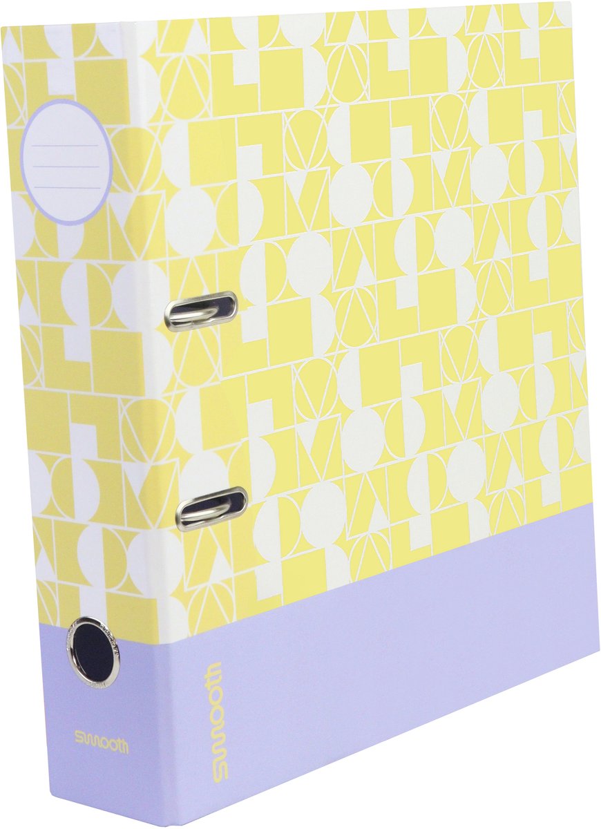 Ancor classeur lisse a4 2r 8cm jaune lilas - an-113174-f