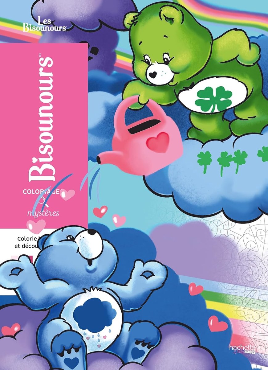 Hachette héros coloriages mystères bisounours bisounours coloriage par numéro - hachette - livre de coloriage pour adultes