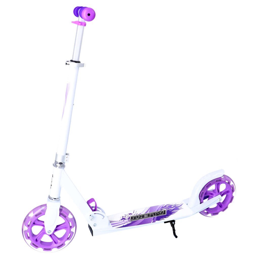 Alerte Spinout Scooter en aluminium avec de grandes roues blanches violettes