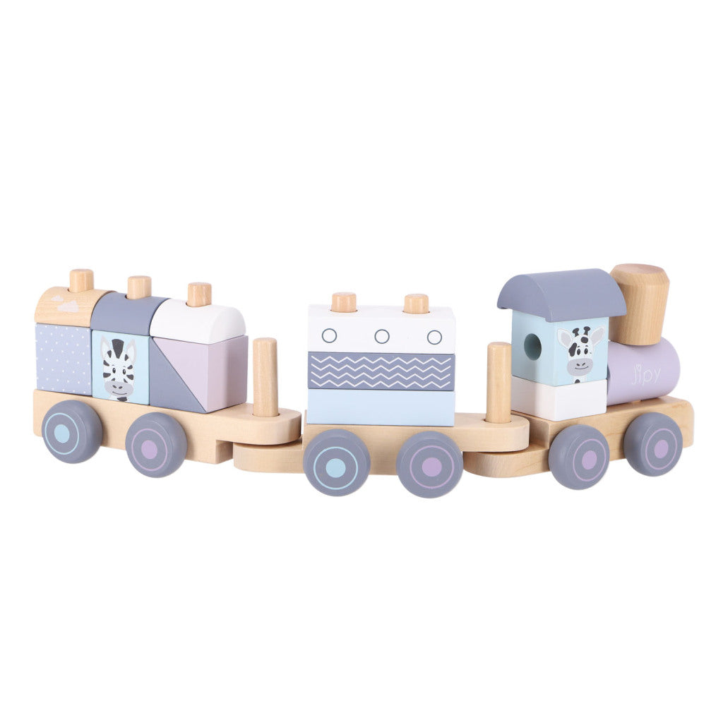 Jipy Jipy train en bois violet bleu