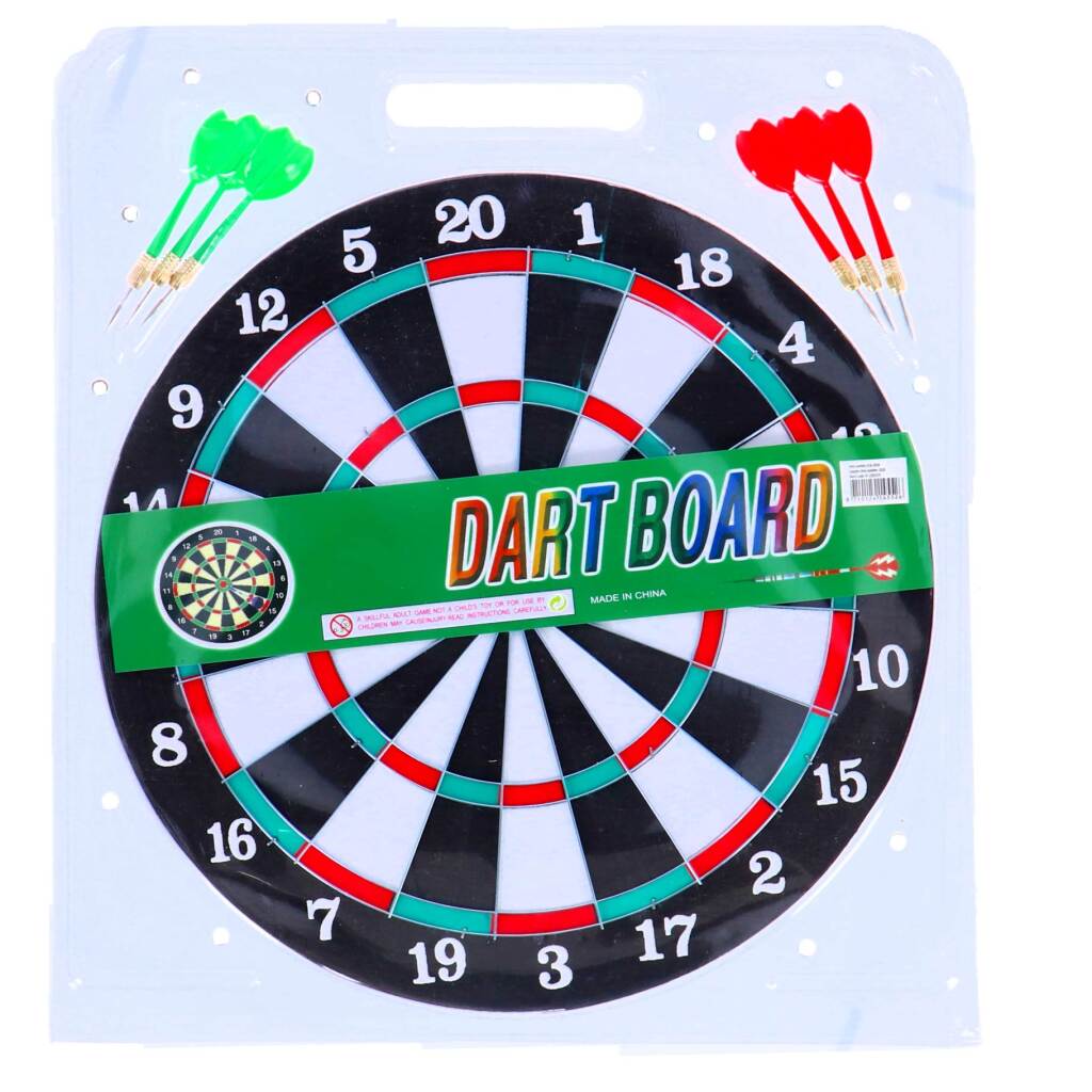 Dartboard à deux faces avec 6 flèches 37 cm