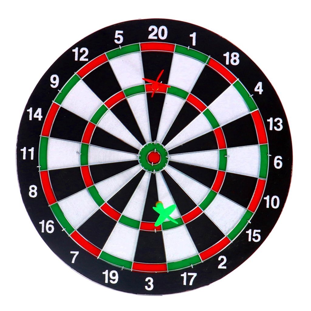 Dartboard à deux faces avec 6 flèches 37 cm