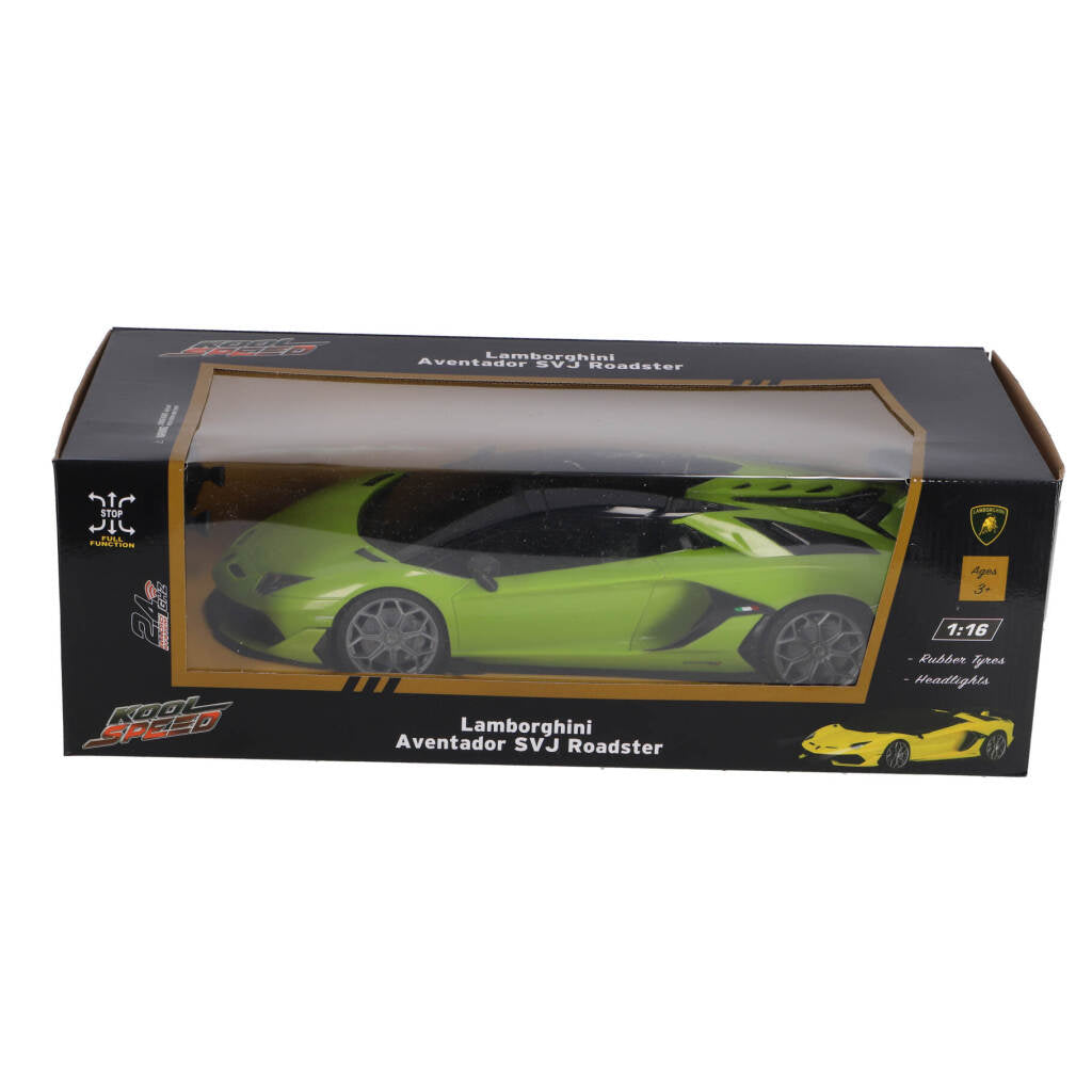 Kool Speed ​​RC Aventador Svj Roadster 1:16 + vert néon léger