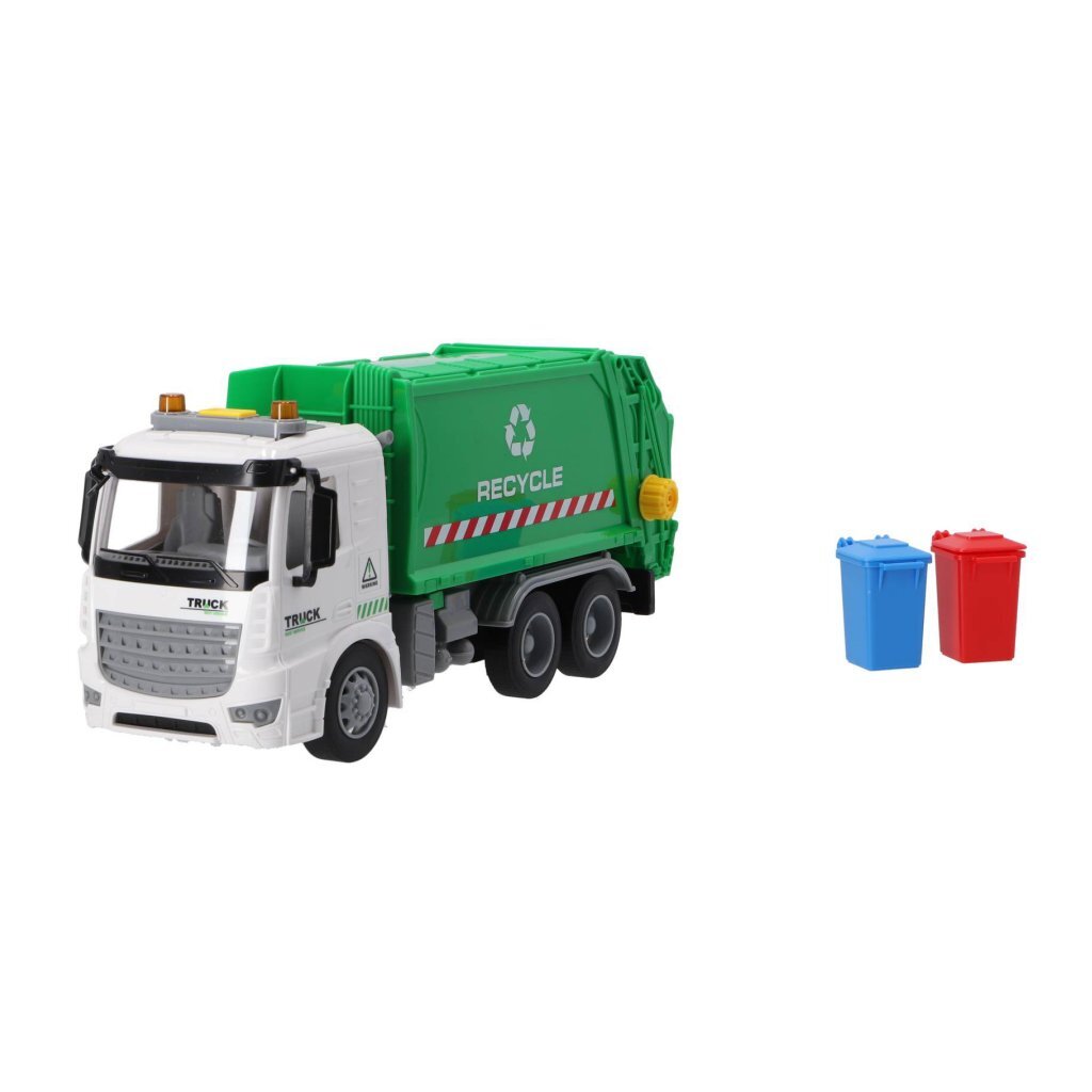 D'autres marques recycler le camion à ordures 30 cm + lumière et son blanc vert