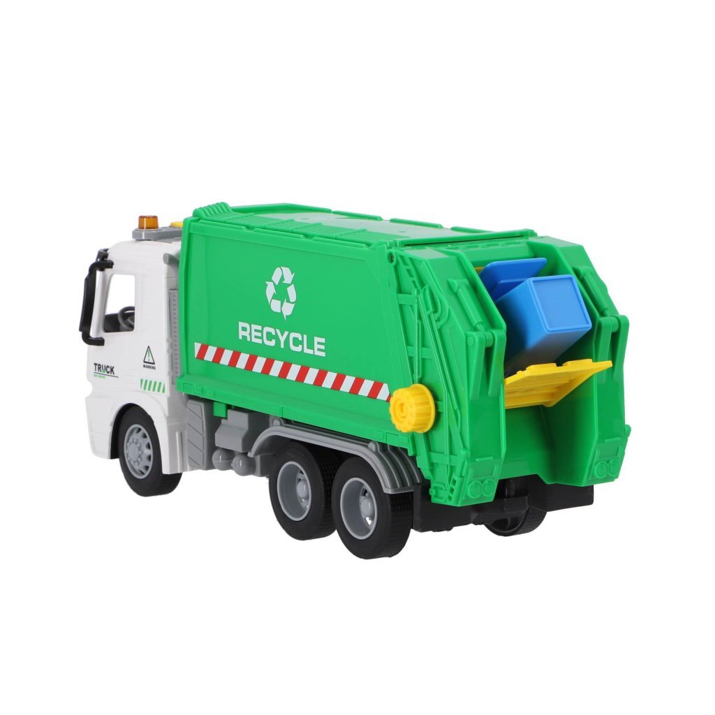 D'autres marques recycler le camion à ordures 30 cm + lumière et son blanc vert