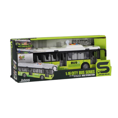 Autres marques City Bus 1:16 + Light and Sound White Green