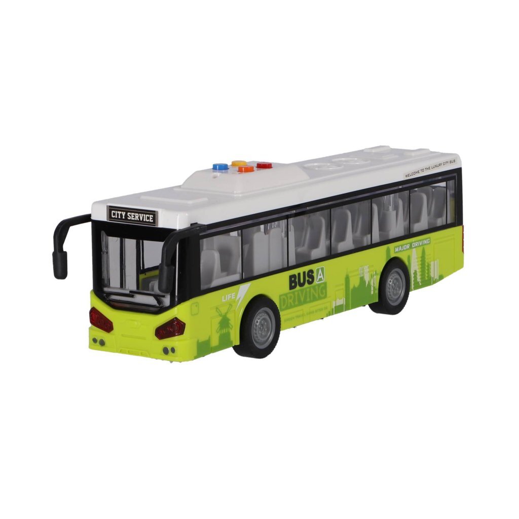 Autres marques City Bus 1:16 + Light and Sound White Green