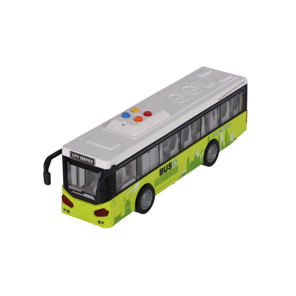 Autres marques City Bus 1:16 + Light and Sound White Green