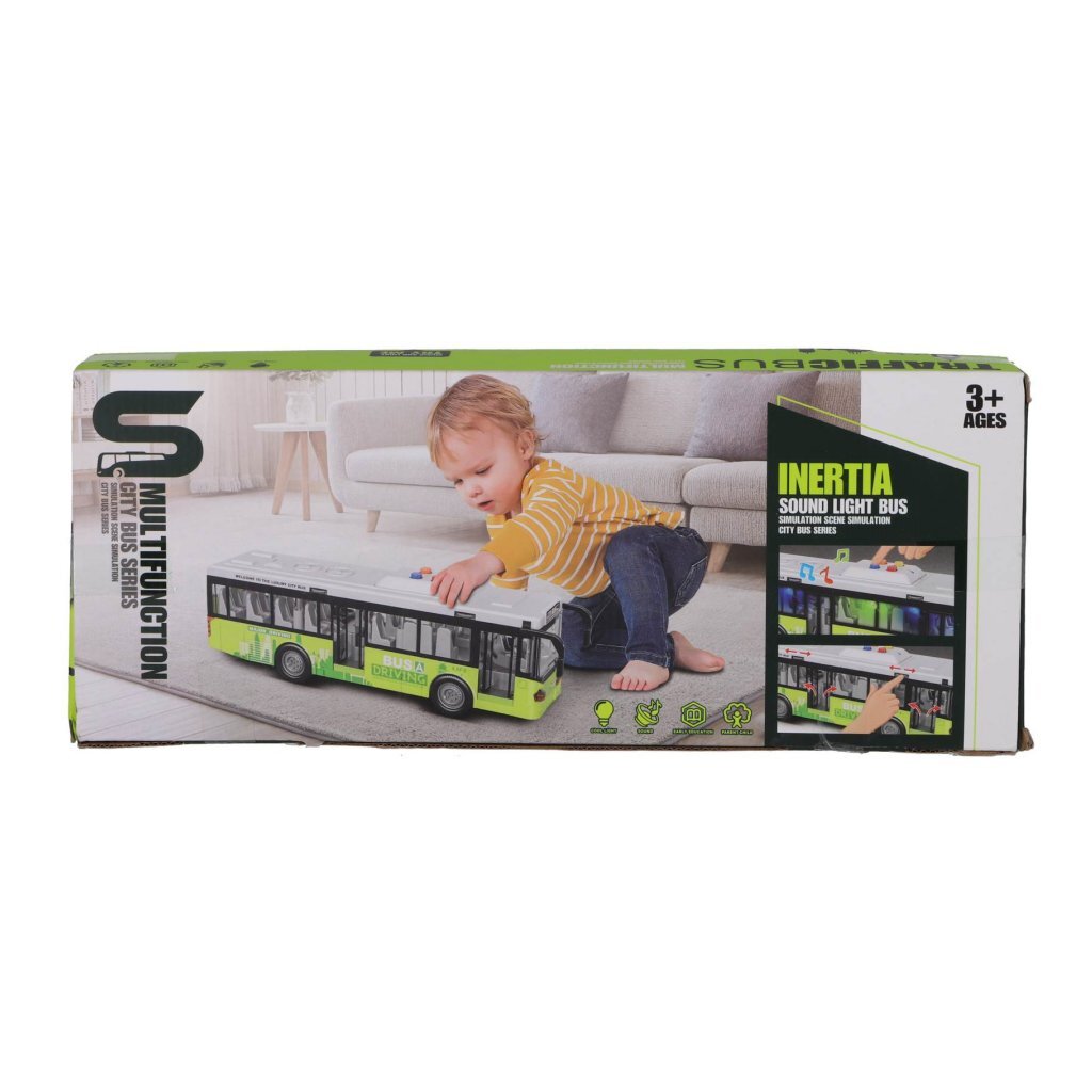 Autres marques City Bus 1:16 + Light and Sound White Green