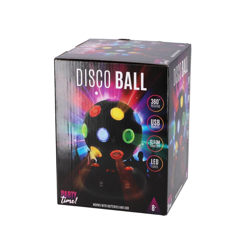 Autres marques boule disco led party time 12,5 cm noir