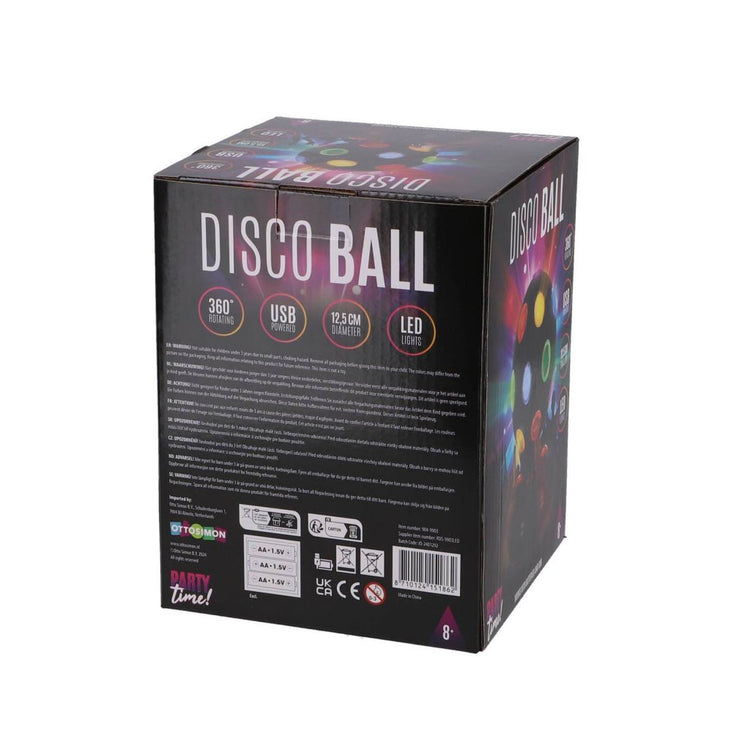 Autres marques boule disco led party time 12,5 cm noir