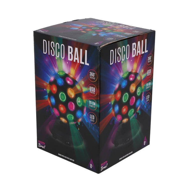 C'est la fête ! Boule disco LED 20 cm noire