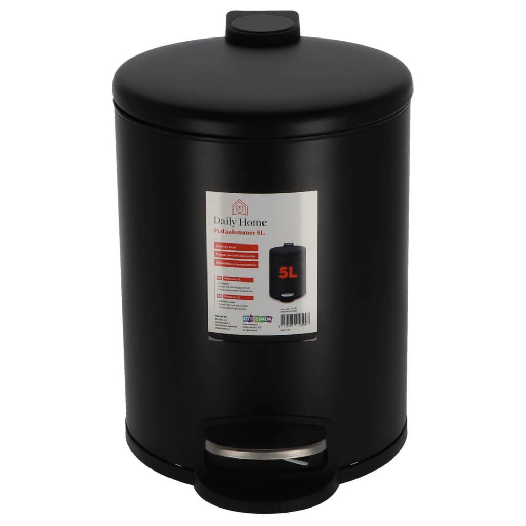 Poubelle à pédale Daily home 5l noir