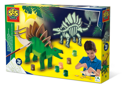 Ses houten dino brille dans le noir