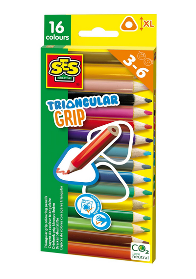 Crayons de couleur SES Triangle Grip, 16e.