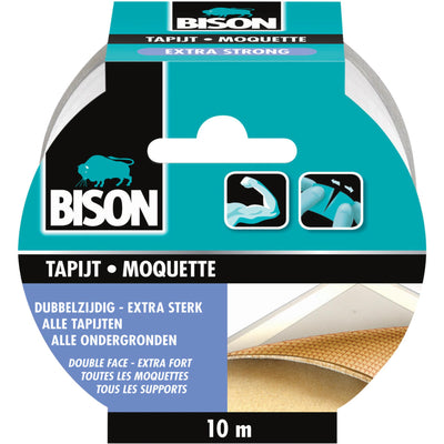 Ruban adhésif pour tapis Bison extra fort 10mx5cm