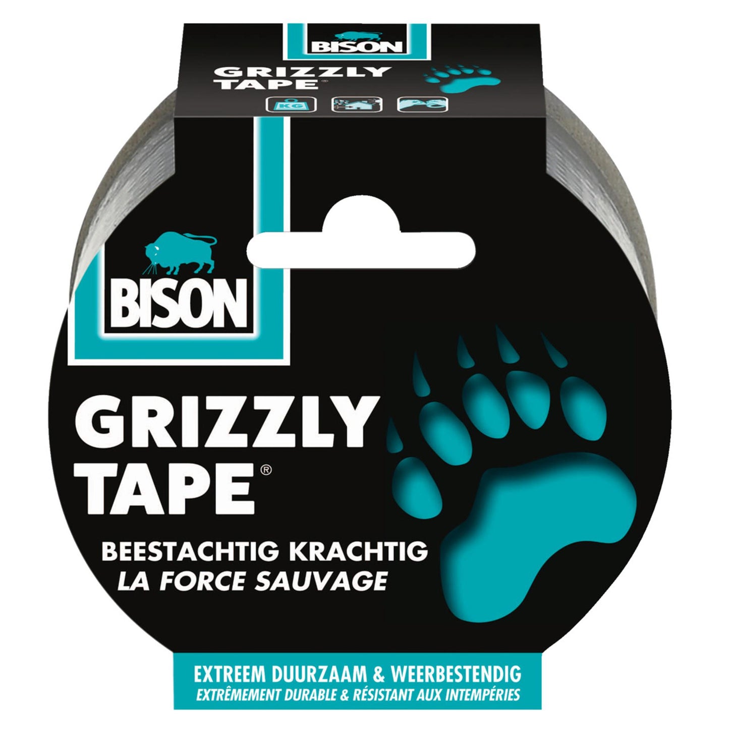Ruban adhésif Bison grizzly argent rouleau 25mx5cm