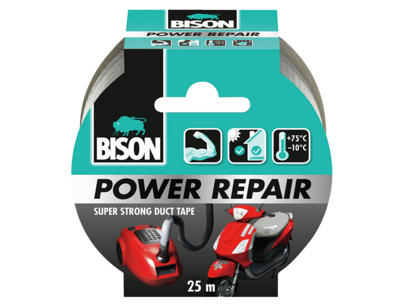Bison power ruban de réparation gris 25mx4,8cm