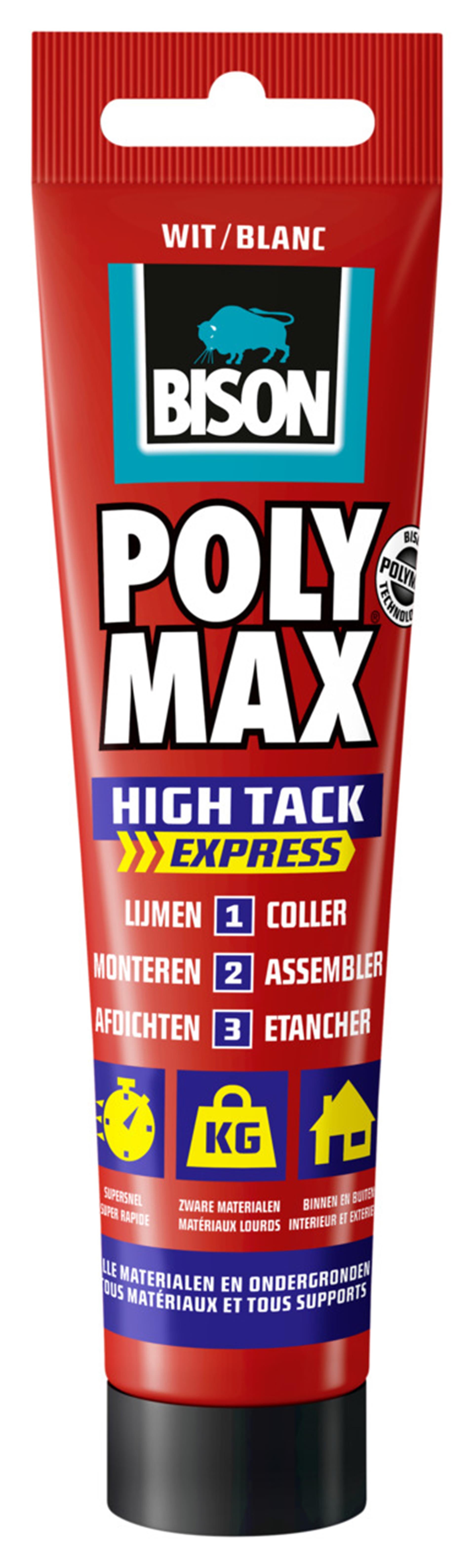 Bison poly max high tack express blanc