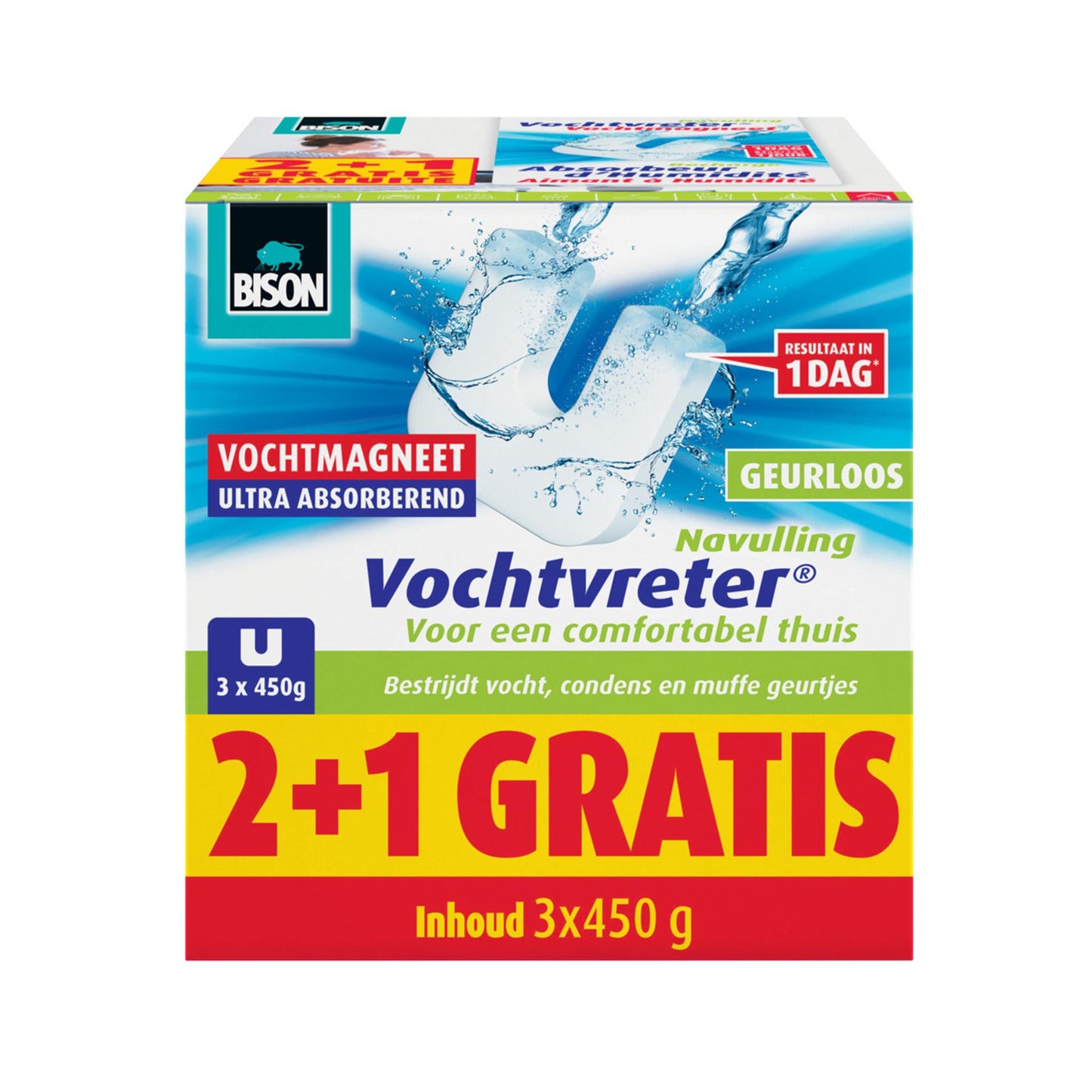 Bison Humidité - Aimation d'humidité du maneur Refiltrage sans odor 3 x 450gr