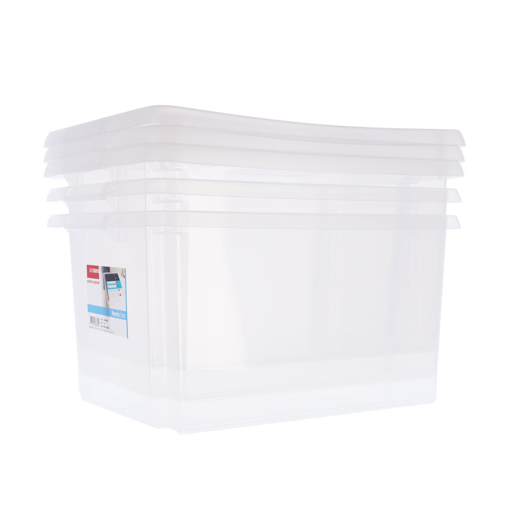 Sunware Sunware Nesta Boxes de rangement 32L 3 pièces blanches transparentes