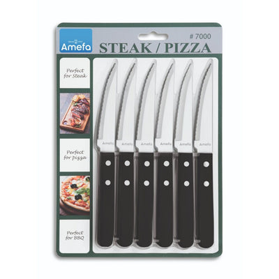 Amefa Amefa Pizza Steak Knife Set 6 pièces noir